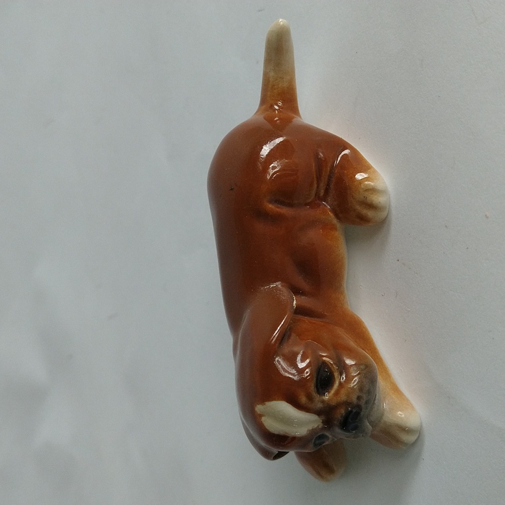 Vintage Dog Boxer Figurine Goebel West Germany Porcelain